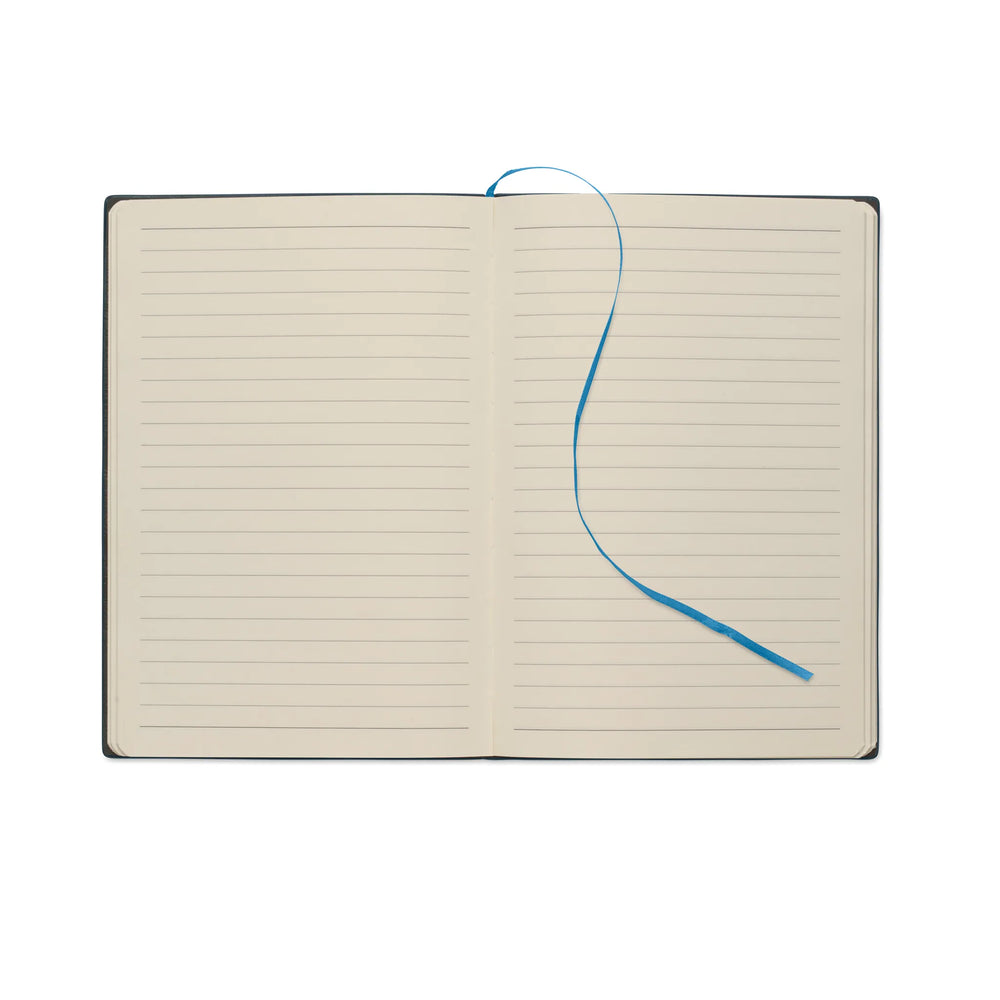 a5 notitieboek-smokey-pu gerecyclede kaft gelineerde paginas blauw open 192663