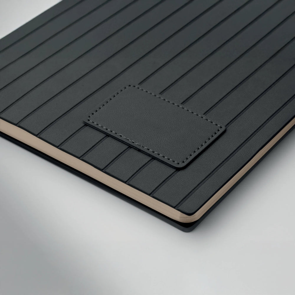 a5 notitieboek-smokey-pu gerecyclede kaft gelineerde paginas zwart detail for
to 192663