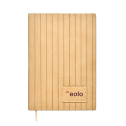 A5 notitieboek Smokey PU met gerecyclede kaft en gelinieerde pagina’s, Beige - 192663