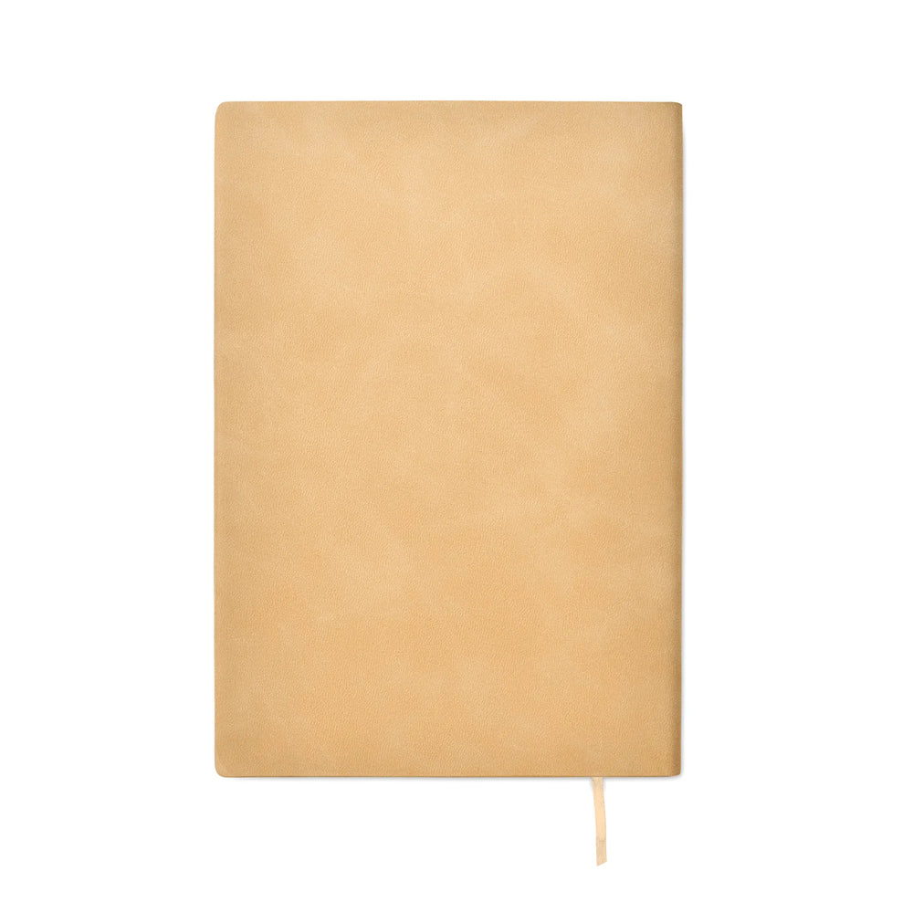 A5 notitieboek Smokey PU met gerecyclede kaft en gelinieerde pagina’s, Beige - 192663