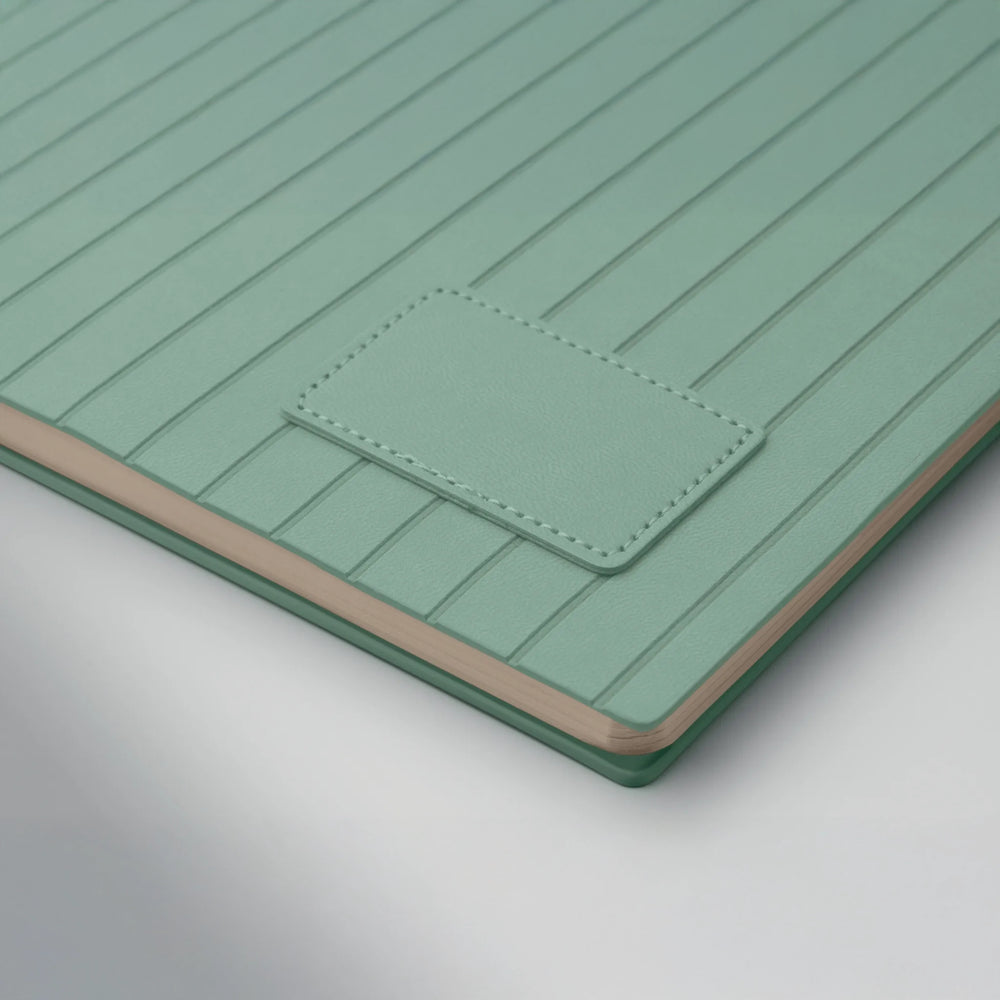 A5 notitieboek Smokey PU met gerecyclede kaft en gelinieerde pagina’s detail, Mintgroen - 192663