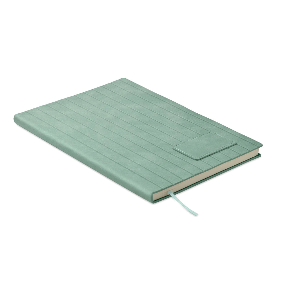 A5 notitieboek Smokey PU met gerecyclede kaft en gelinieerde pagina’s, Mintgroen - 192663