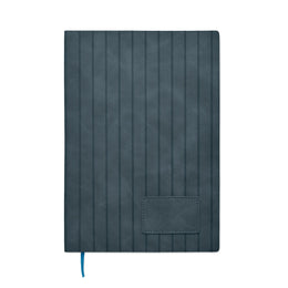 A5 notitieboek Smokey PU met gerecyclede kaft en gelinieerde pagina’s voorzijde, Blauw - 192663