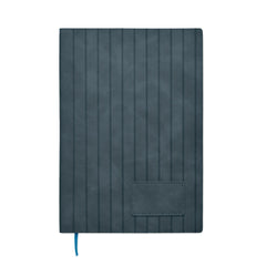 A5 notitieboek smokey PU met gerecyclede kaft en gelinieerde pagina’s - Blauw