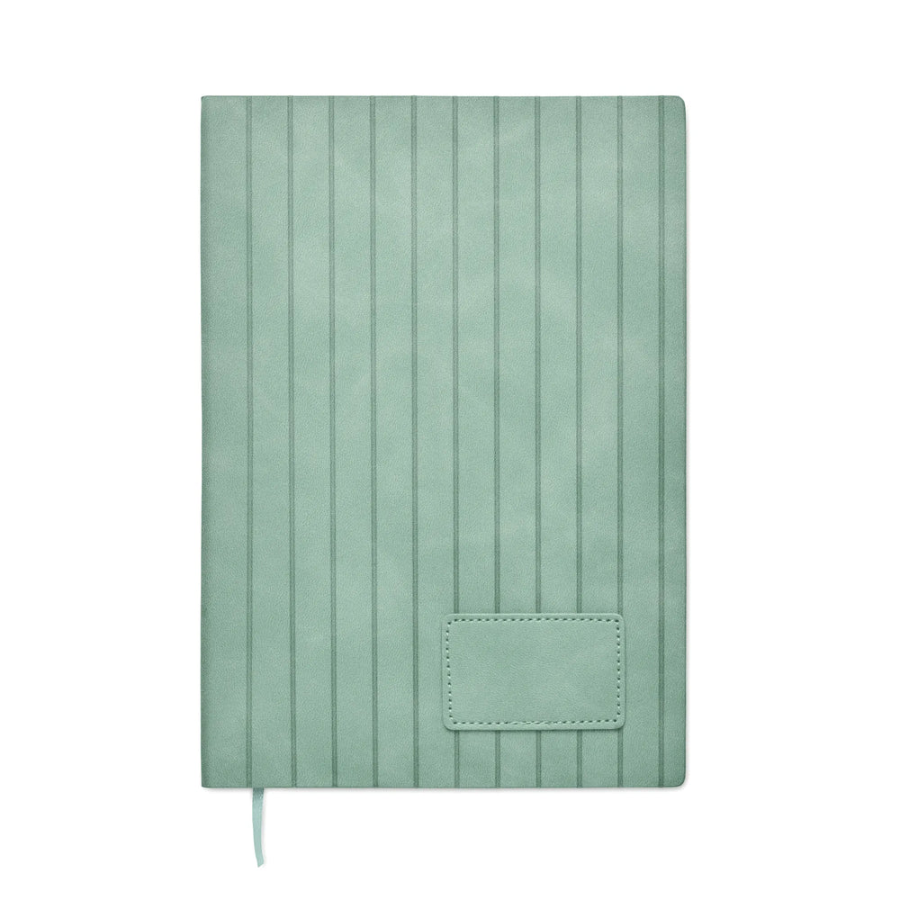 A5 notitieboek Smokey PU met gerecyclede kaft en gelinieerde pagina’s voorzijde, Mintgroen - 192663