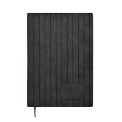 A5 notitieboek smokey PU met gerecyclede kaft en gelinieerde pagina’s - Zwart