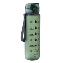 Essentix isforden mark rPET sportwaterfles 1 liter met tijdsaanduiding, Groen - 192672
