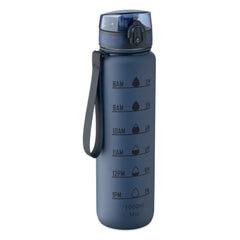 Essentix Isforden Mark RPET Sportwaterfles 1 Liter met Tijdsaanduiding - Blauw