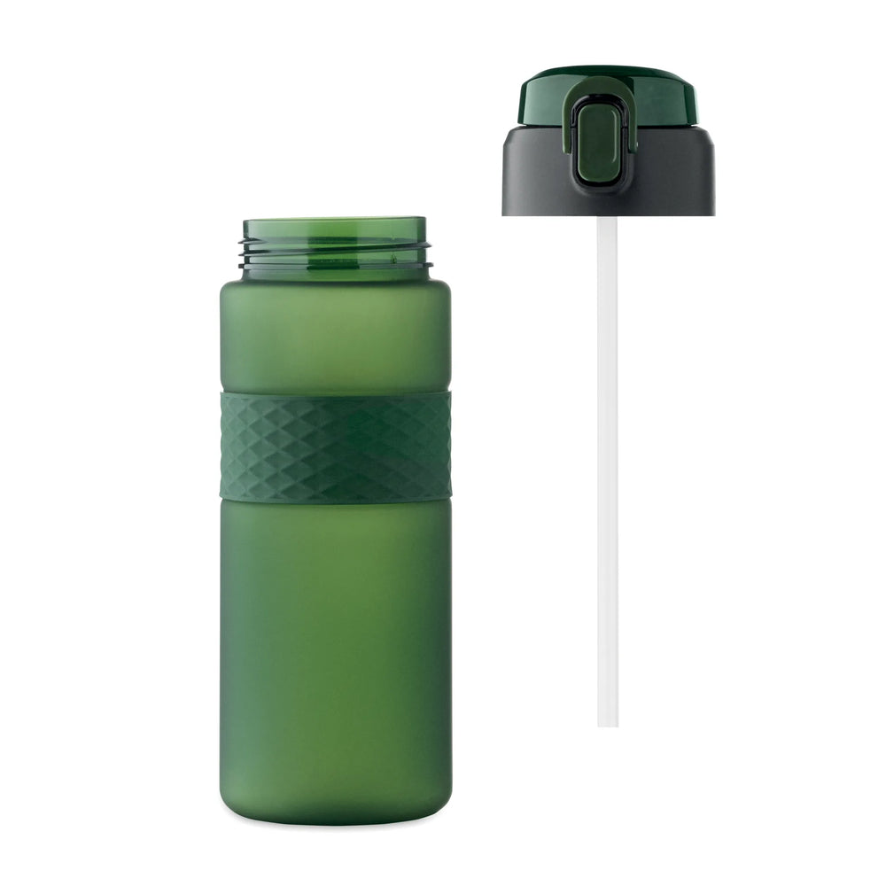 Essentix isjforden rPET drinkfles 700 ml met siliconen grip geopend, Groen - 192755