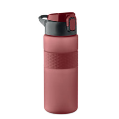 RPET drinkfles 700 ml met siliconen grip en flip-top deksel - Rood