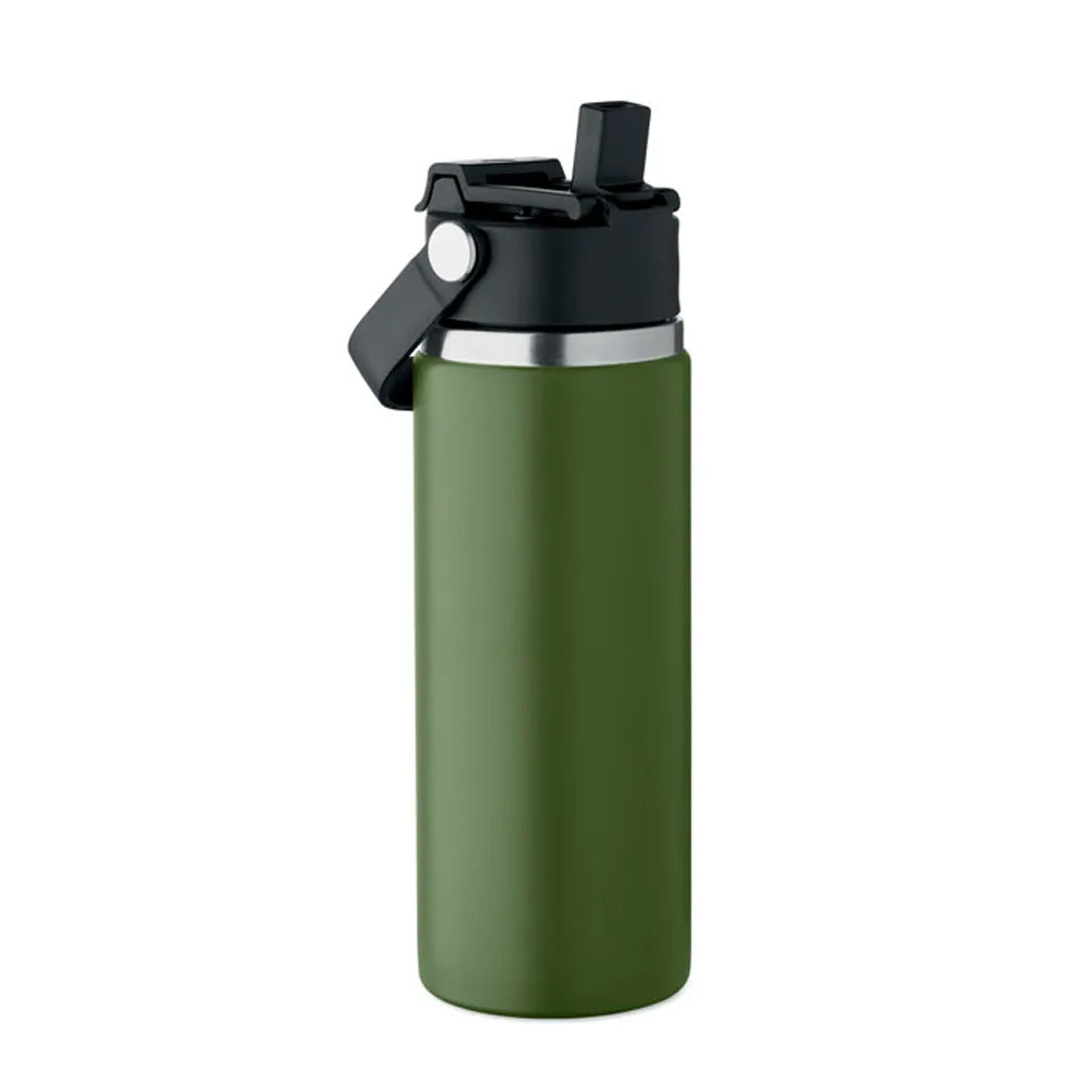 rvs drinkfles 500ml rietje handvat groen voorkant 192775