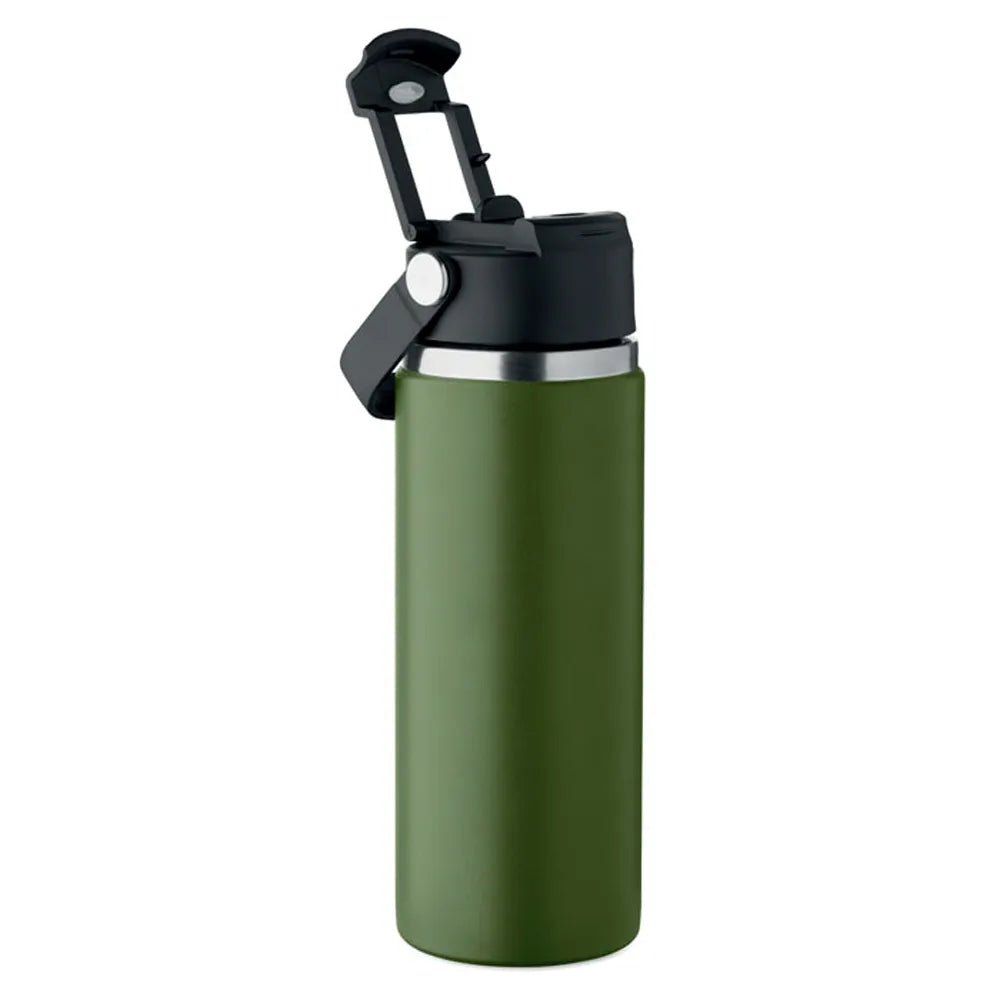 rvs drinkfles 500ml rietje handvat groen 192775