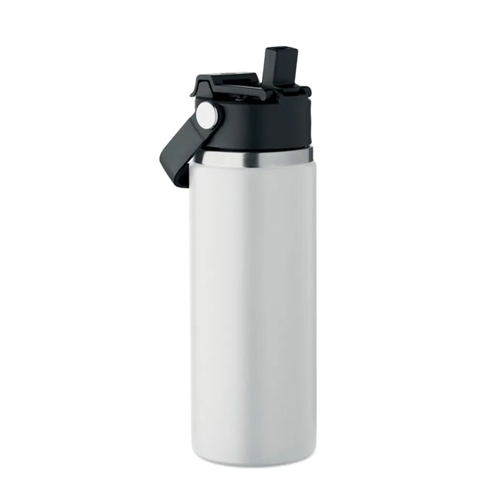 rvs drinkfles 500ml rietje handvat wit 192775