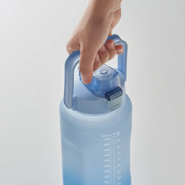 Drinkfles 2 liter met rietje, Lichtblauw en blauw - 192791