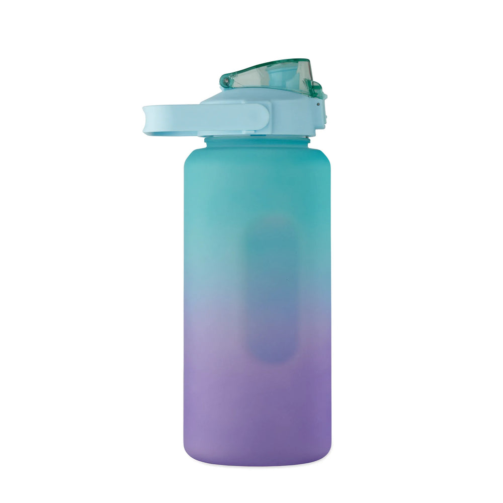 motiverende drinkfles 2 liter turquoise zijkant 192791