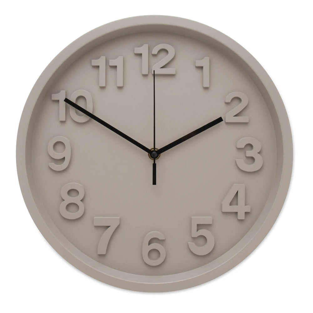 Wandklok met stil uurwerk en aluminium wijzers, Grijs - 192851