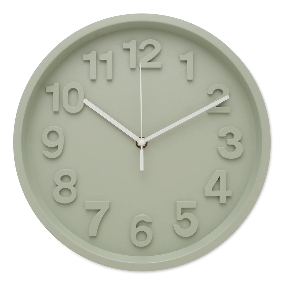 Wandklok met stil uurwerk en aluminium wijzers voorzijde, Mintgroen - 192851
