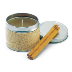 Geurkaars 60g in Blikje – 6 Heerlijke Aroma’s in Decoratief Design - Beige
