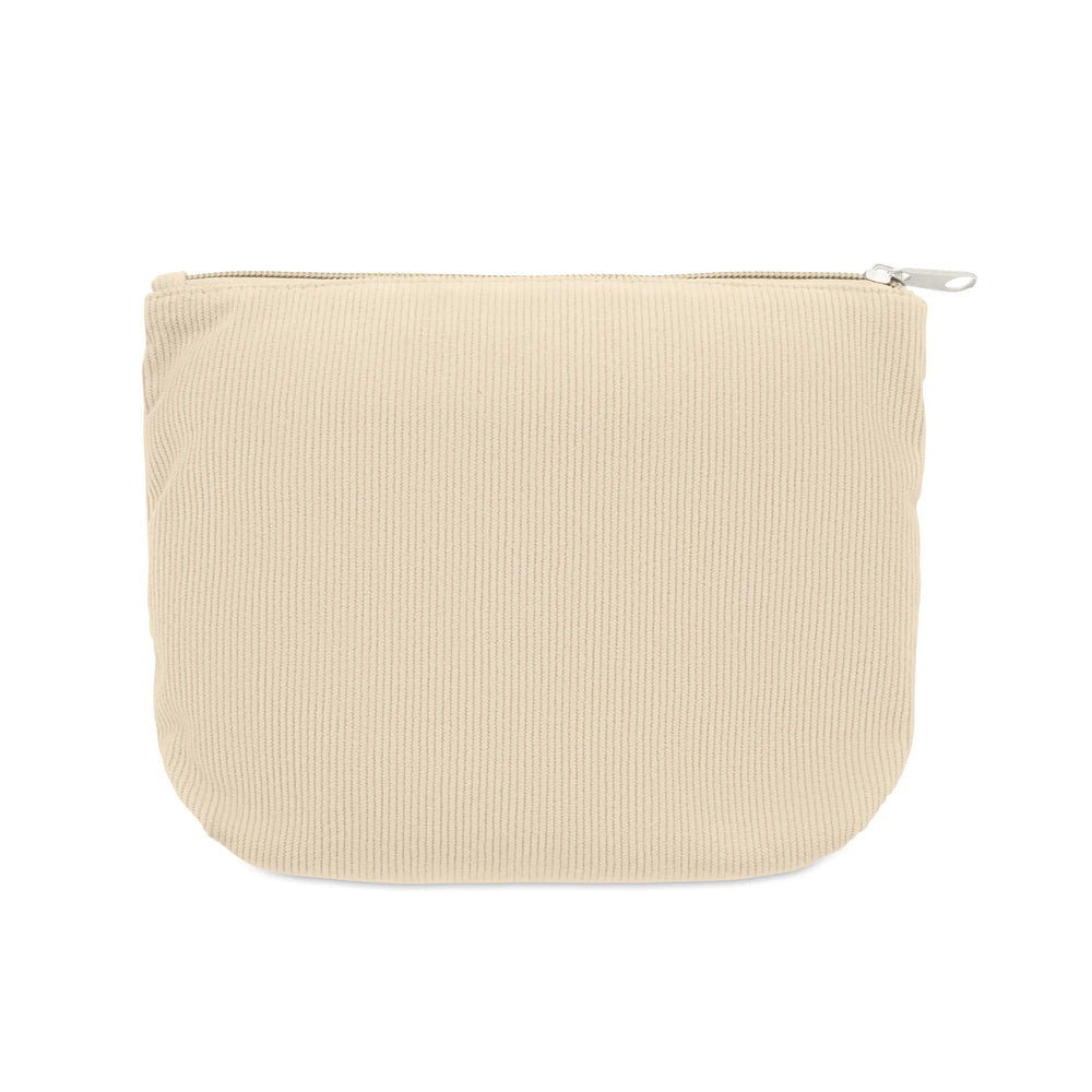 Ribfluwelen toilettasje achterzijde, Beige - 192876