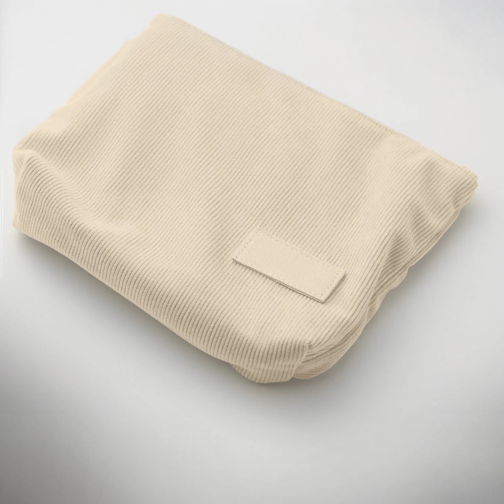 Ribfluwelen toilettasje detail, Beige - 192876