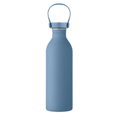 Enkelwandige RVS drinkfles 500 ml met rubberafwerking - Petrol