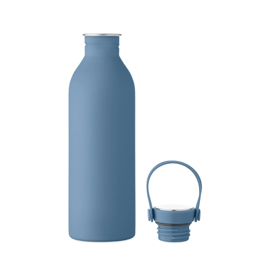 Open enkelwandige RVS drinkfles van 500 ml in blauw open – artikelnummer 192903