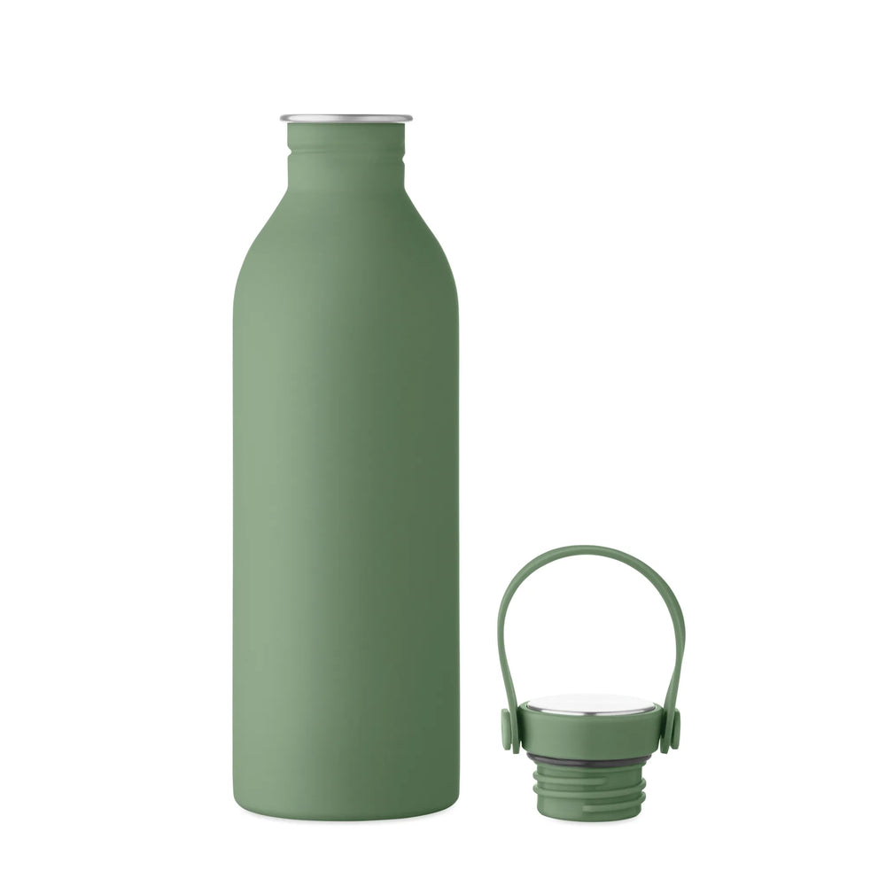 Detailfoto van enkelwandige RVS drinkfles van 500 ml in groen open – artikelnummer 192903