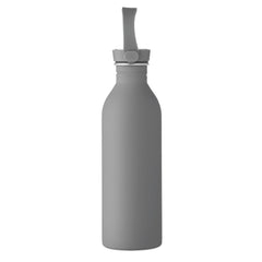 Enkelwandige RVS drinkfles 500 ml met rubberafwerking - Steengrijs