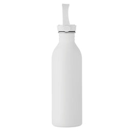 Detailfoto van enkelwandige RVS drinkfles van 500 ml in wit zijkant – artikelnummer 192903