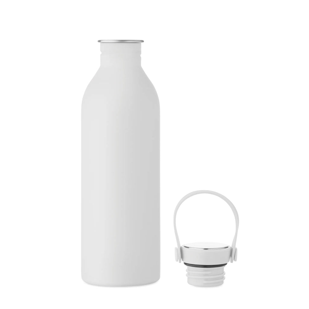 Detailfoto van enkelwandige RVS drinkfles van 500 ml in wit open – artikelnummer 192903