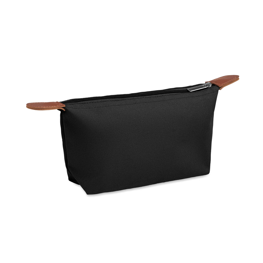 RPET toilettas met PU-detail bedrukken - Zwart