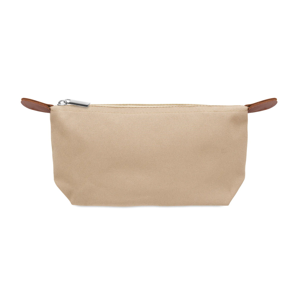 RPET toilettas met PU-detail bedrukken - Beige