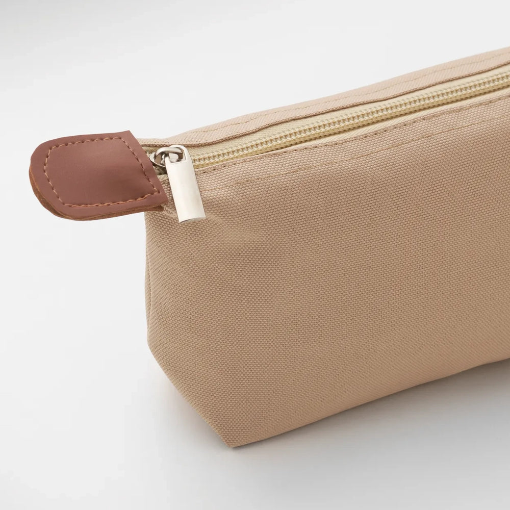 RPET toilettas met PU-detail bedrukken - Beige