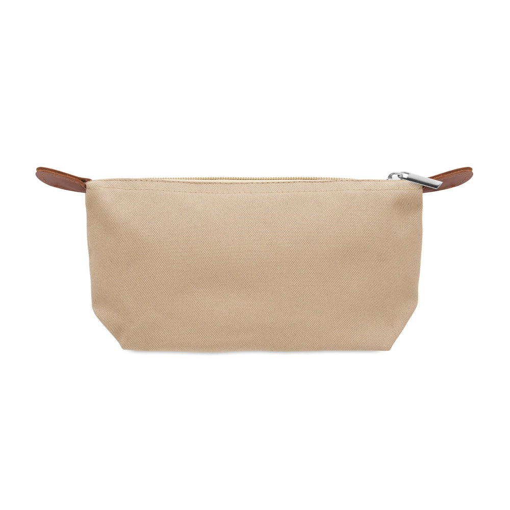 RPET toilettas met PU-detail bedrukken - Beige
