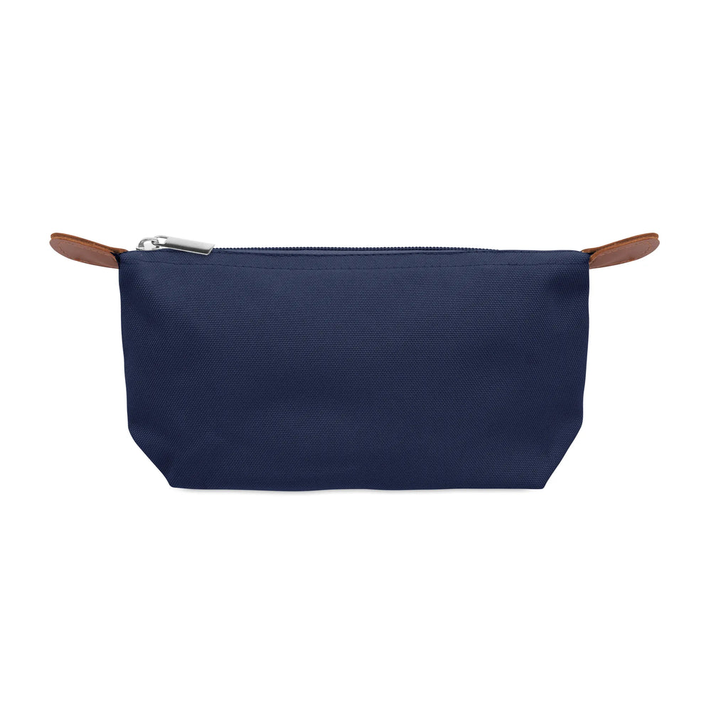 RPET toilettas met PU-detail bedrukken - Blauw