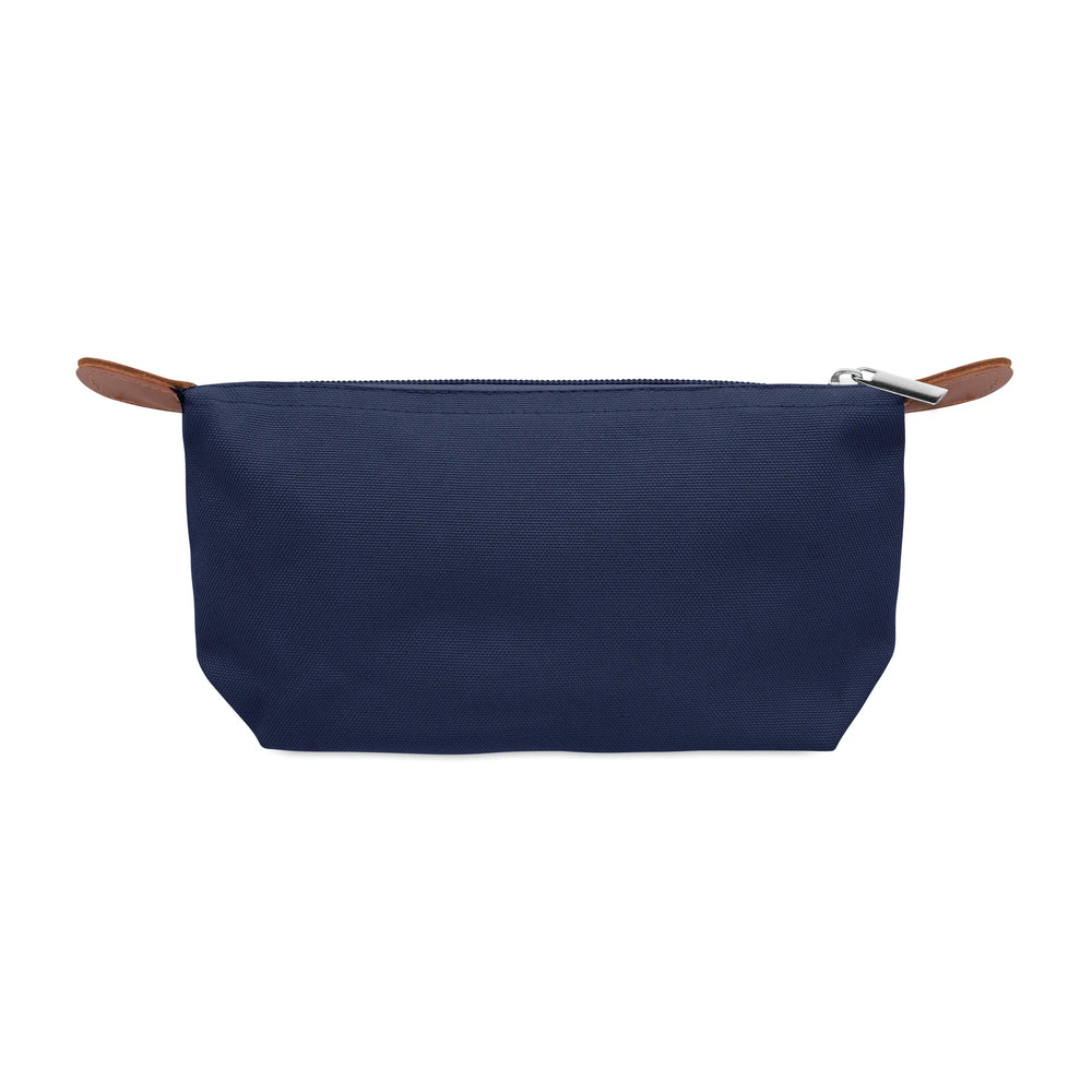 RPET toilettas met PU-detail bedrukken - Blauw