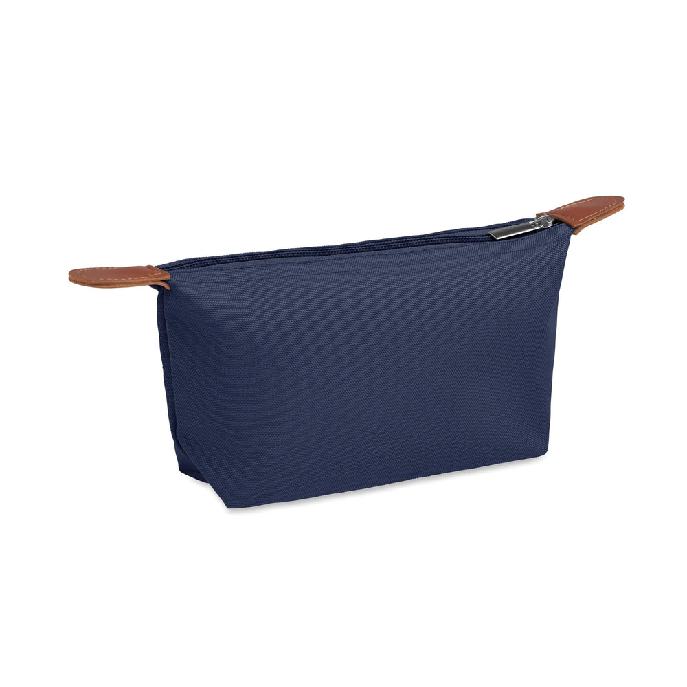 RPET toilettas met PU-detail bedrukken - Blauw