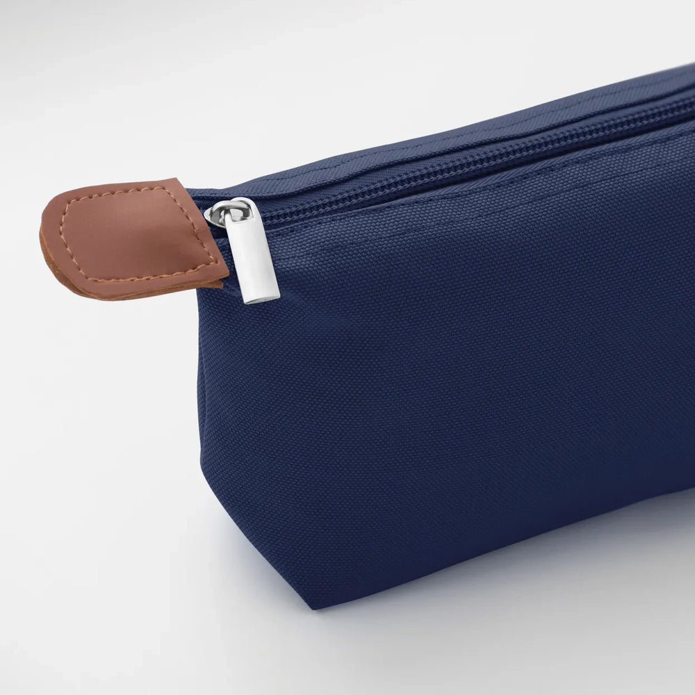 RPET toilettas met PU-detail bedrukken - Blauw