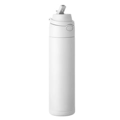 RVS drinkfles gerecycled 650 ml met rietje - Wit