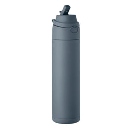 RVS drinkfles gerecycled 650 ml met rietje geopend, Petrol - 192989