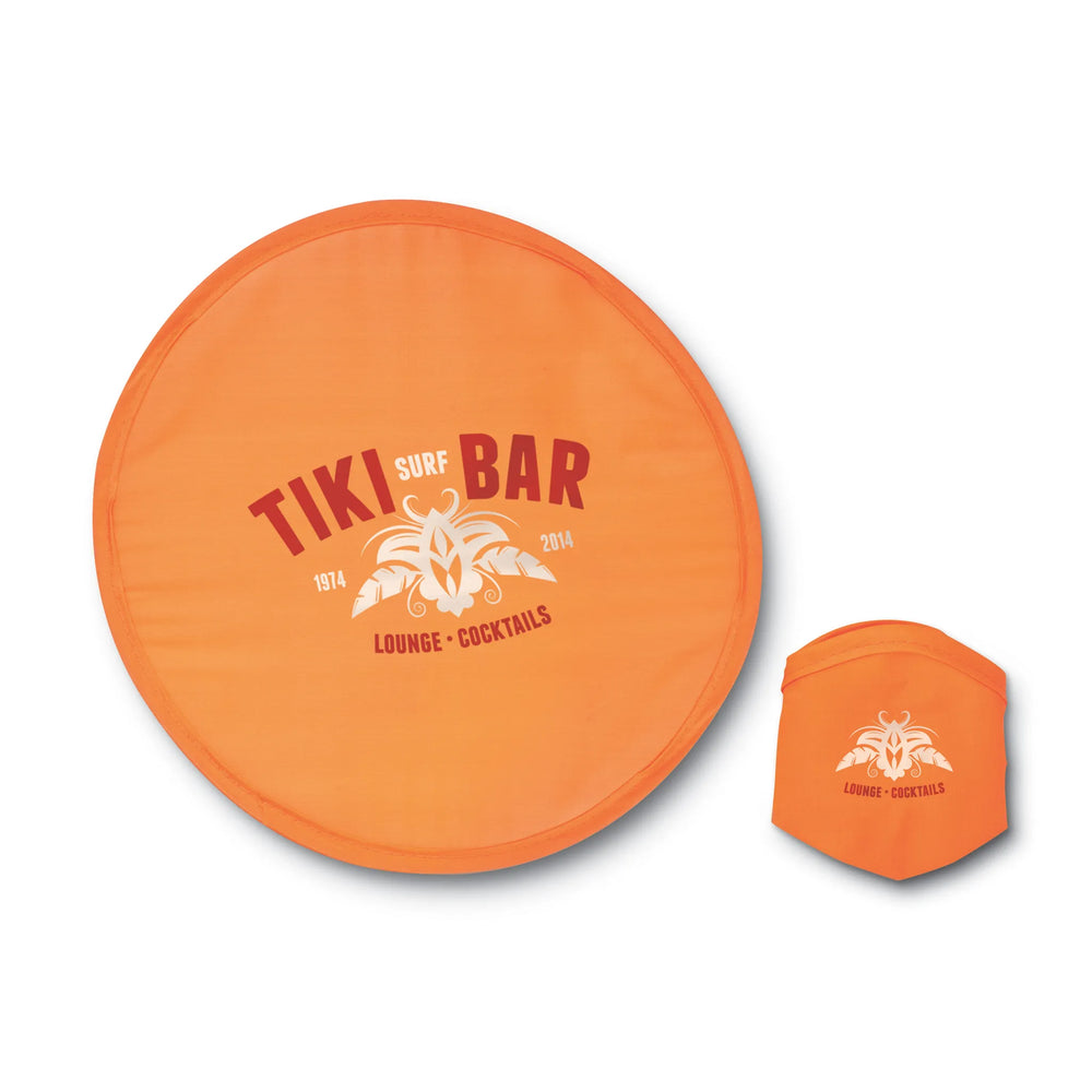 Opvouwbare nylon frisbee met etui, 240 mm met bedrukking, Oranje - 193087