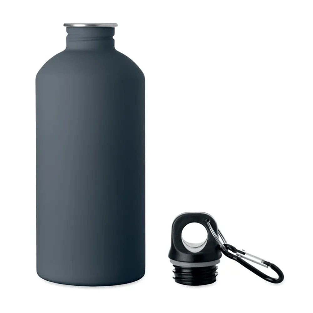 Gerecyclede RVS drinkfles 500 ml met karabijnhaak - Marineblauw