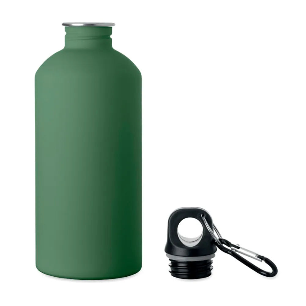 Gerecyclede RVS drinkfles 500 ml met karabijnhaak - Marinegroen