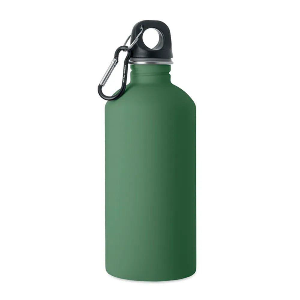 Gerecyclede RVS drinkfles 500 ml met karabijnhaak - Marinegroen
