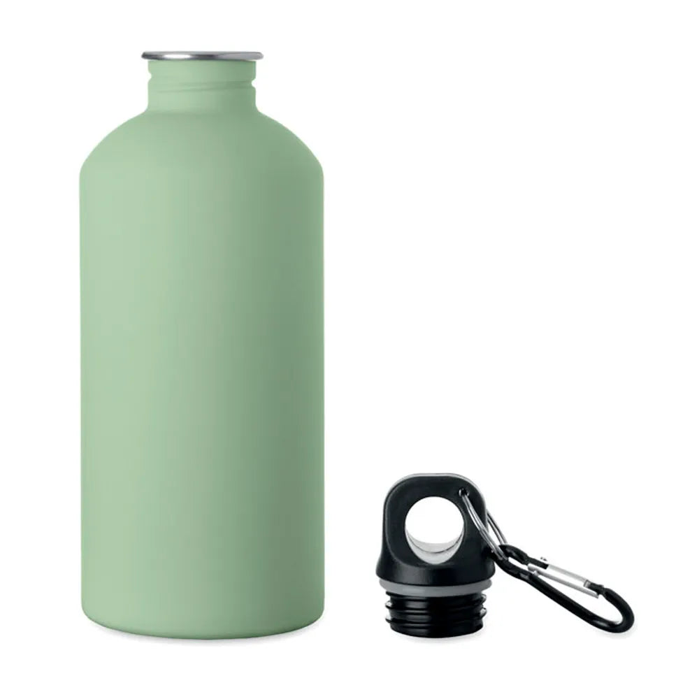 Gerecyclede RVS drinkfles 500 ml met karabijnhaak - Mintgroen