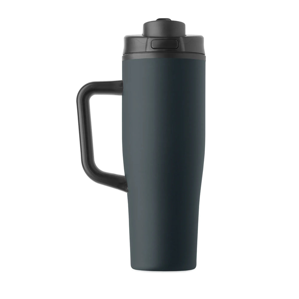 Geïsoleerde RVS beker 900 ml met rietjesdeksel - Blauw