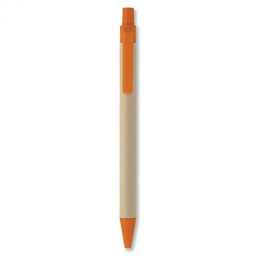 Balpen met gerecycled papier, Oranje - 193780