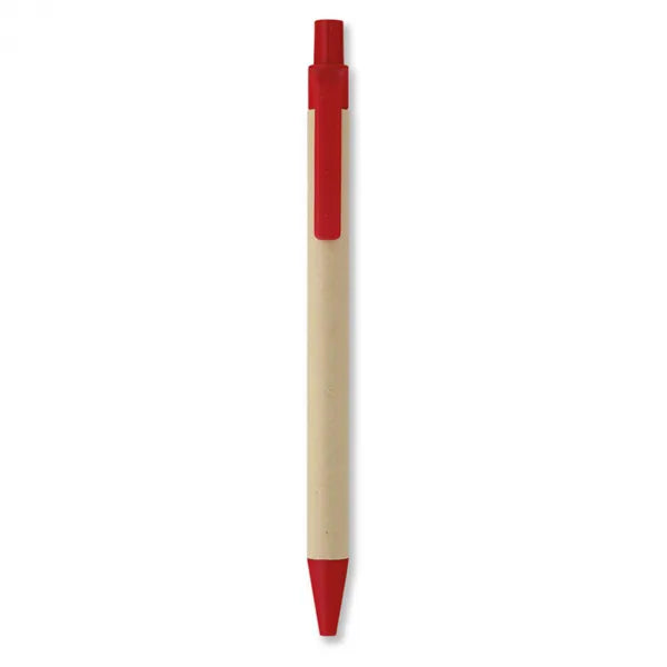 Balpen met gerecycled papier, Rood - 193780