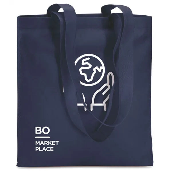 Non-woven boodschappentas met lange hengsels, Marineblauw - 193787