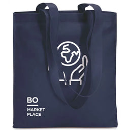 Non-woven boodschappentas met lange hengsels, Marineblauw - 193787